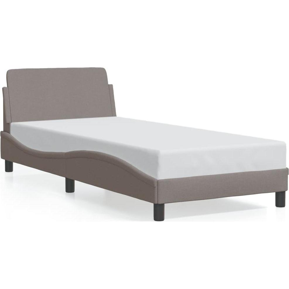 VidaXL, Bett, Bettgestell mit Kopfteil Stoff (90 x 200 cm)
