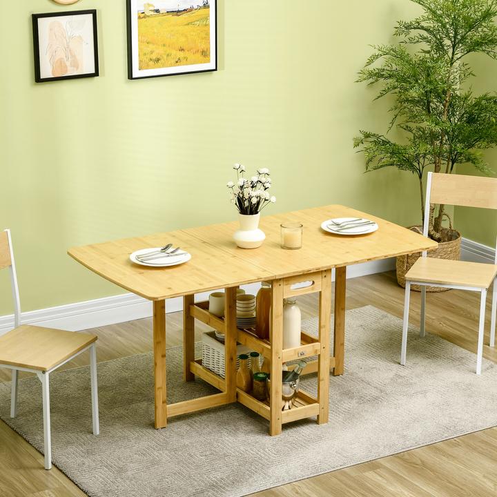 Produktbild Homcom Klapptisch mit Ablagefächer (149.5 x 80 x 73.5 cm)