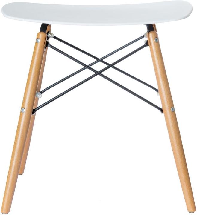 Immagine prodotto Paperflow Sgabello SKOLL, gambe in faggio massiccio, seduta bianca.
