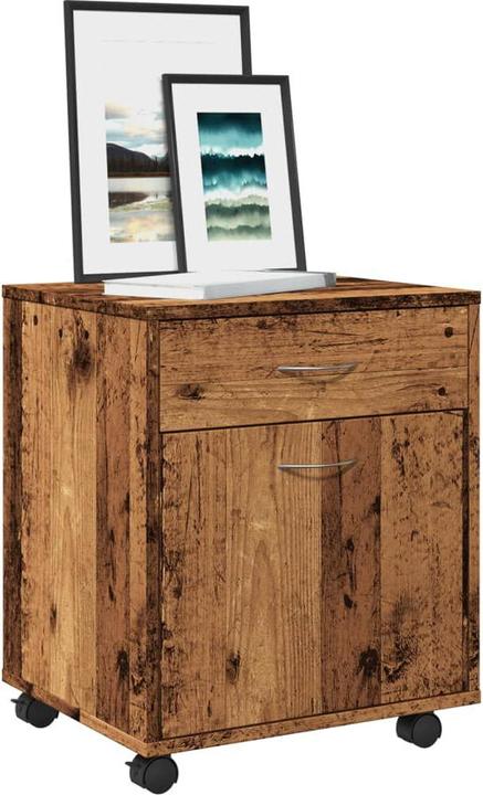 Produktbild vidaXL Rollcontainer Rollschrank Bürocontainer Büroschrank Schrank Altholz-Optik (45 x 38 x 54 cm)
