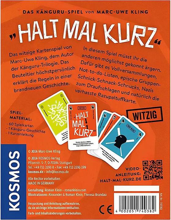 Produktbild Kosmos Halt mal kurz. Das Känguru-Spiel (Deutsch, 3 - 5 Spieler)