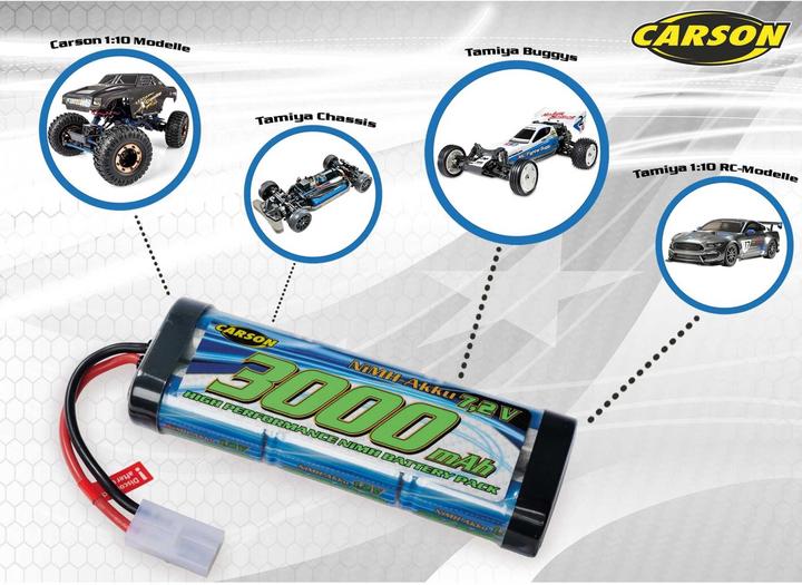 Image du produit Carson 7,2V/3000mAh Batterie NiMH Race TAM (7.20 V, 3000 mAh)