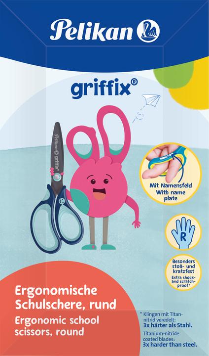 Produktbild Magni Schulschere griffix RH spitz 15cm blau (14 cm)