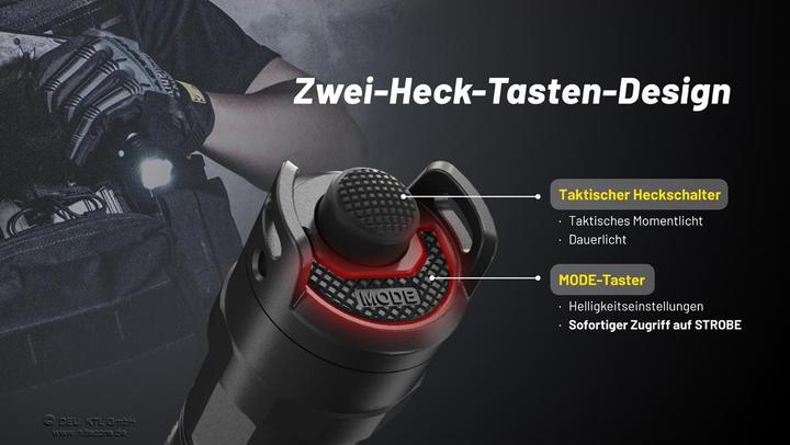 Image du produit Nitecore P23i Black Lampe torche tactique à LED (14.35 cm, 3000 lm)