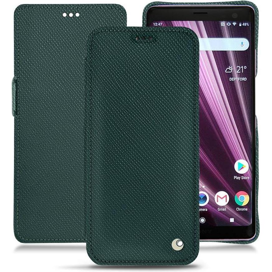 Noreve Lederschutzhülle horizontal (Sony Xperia XZ3), Smartphone Hülle, Grün
