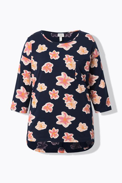 Produktbild Ulla Popken Pyjamashirt, Oversized, Rundhals, 3/4-Arm (60)