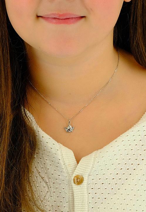 Immagine prodotto Muau Ciondolo angelo oro bianco 750, 16x13 mm (Oro bianco 750/18 carati)