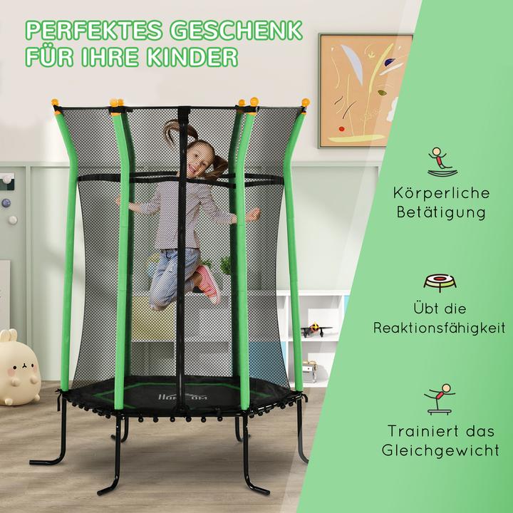 Produktbild Homcom Kindertrampolin Stahl, Kunststoff Grün (163.50 cm)