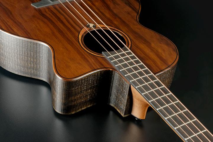 Produktbild Lâg Guitars Sauvage Bce (Akustik Bass, Brown Brankowood (Fingerboard), Pale Brankowood (Top), Smoked Eucalyptus Rough Sawn Finish (Back & Side), Khaya (Neck), Black Brankowood (Bridge))