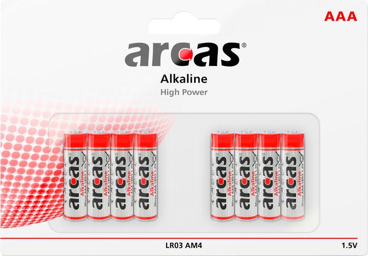 Actual product image Arcas Alkaline 1.5V LR03/AAA, 8(4+4) pack (8 pcs., AAA)