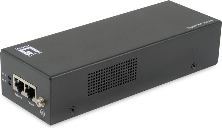 Actual product image LevelOne 1x GE PoE Injector Adapter POI-5003 PoE (802.3af (PoE), 802.3bt (PoE++), 802.3at (PoE+), 90 W)