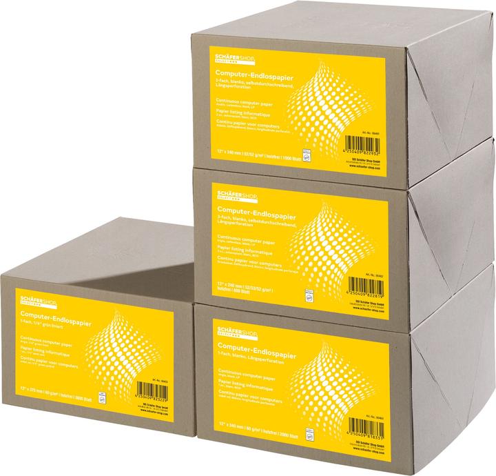 Produktbild Schäfer Shop Computer Endlospapier, 3-fach blanko, 600 Stück (52 g/m², 600 x)