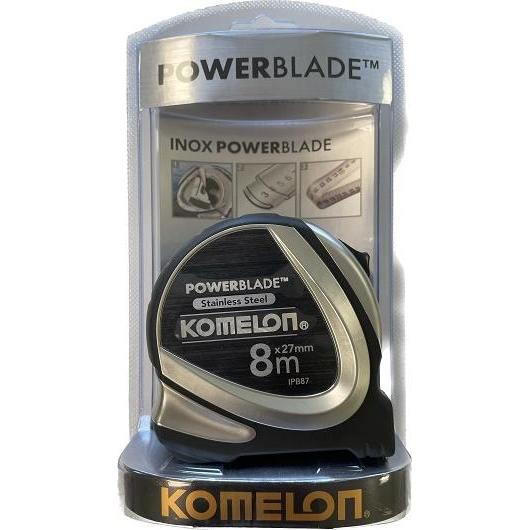 Komelon, Längenmesswerkzeug, 8 m Edelstahlbandmass, (IPB87), INOX POWERBLADE