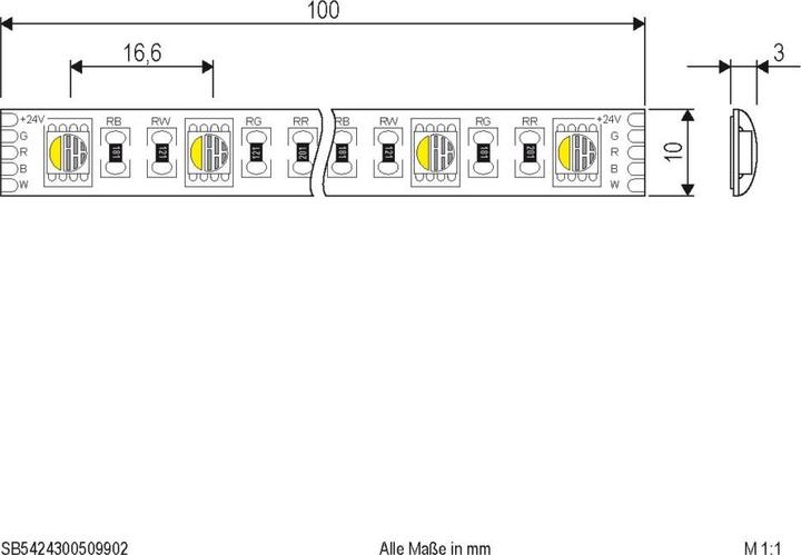 Image du produit EVN SB5424150509902 RGBWLEDStripsRouleau 5m 24V IP54 3000K 85W (RGBW, 500 cm, Intérieur)