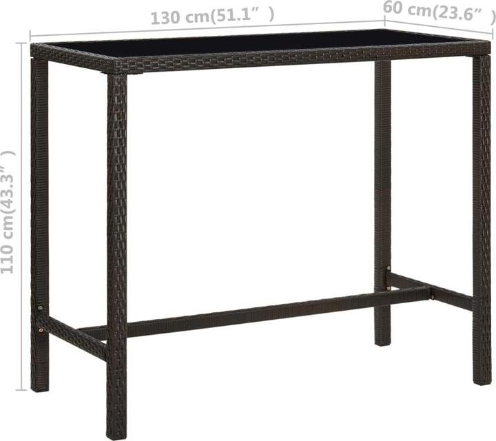 Produktbild vidaXL Bar-Set (38 x 38 x 110 cm)