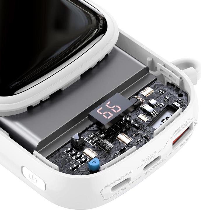 Actual product image Baseus Powerbank Qpow PRO with cable, 20000mAh, 20W (White) (20000 mAh, 76 Wh)