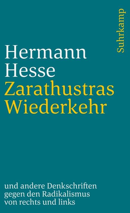 Produktbild Zarathustras Wiederkehr (Deutsch, Hermann Hesse, 1993)