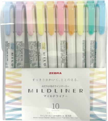 Image du produit Zebra Leuchtstift Mildliner Set (Bleu pastel, Orange, Jaune, Violet Pastel, Vert, Bleu, Orange pastel, Rose, Jaune pastel, Rose pastel, 10 x)