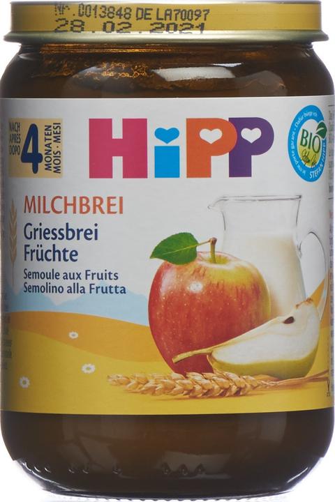 Produktbild Hipp MILCHBREI Griessbrei Früchte (190g) (310 g)