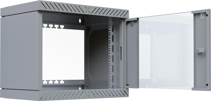 Actual product image EFB Elektronik EFB wall-mounted cabinet X-Rack with glass door 400-600mm 9U gray RAL7035 (9 RU, 19 inch rack)
