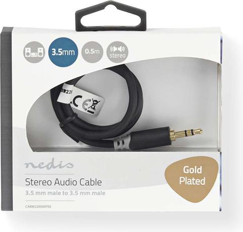 Actual product image Nedis Audio cable stereo jack plug 3.5 mm (0.50 m, 3.5mm jack (AUX))