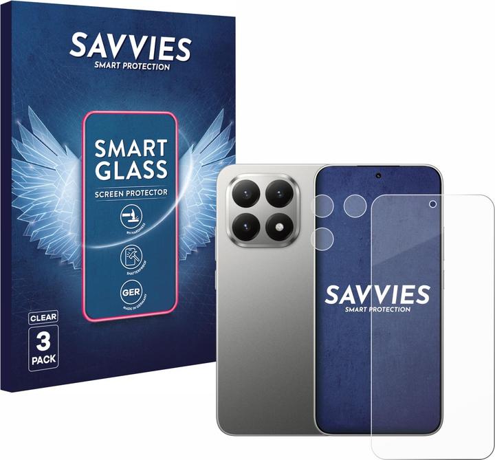 Savvies Panzer Schutzglas für Xiaomi 15T (Display+Kamera) Schutzfolie Displayschutz Display Schutz Glas (3 Stk., Xiaomi 15T)