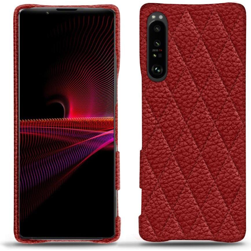 Noreve Lederschutzhülle (Sony Xperia 1 III), Smartphone Hülle, Rot