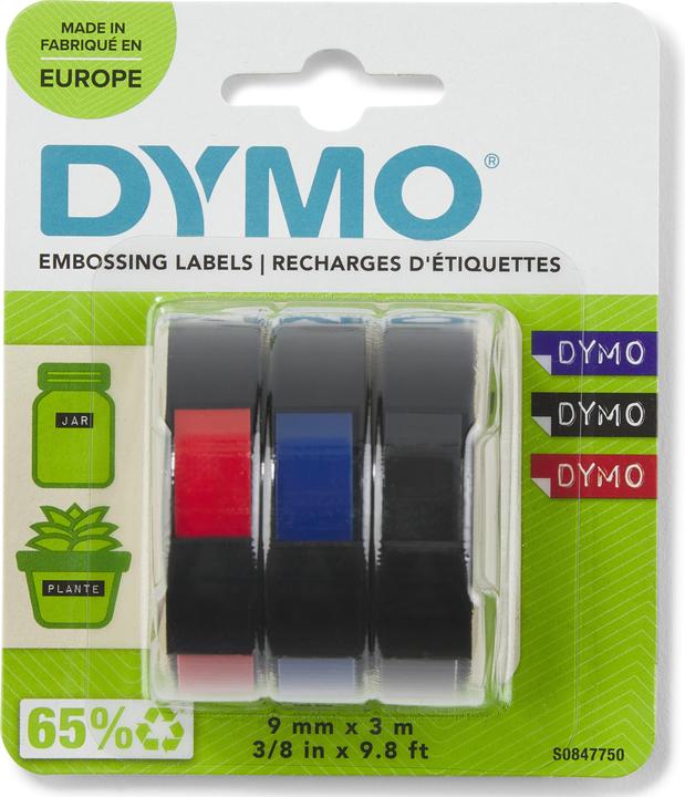 Produktbild Dymo Prägeband 3D (0.90 cm, Blau, Rot, Schwarz)