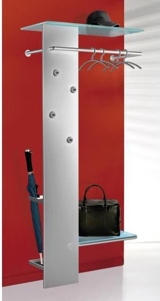 Kerkmann Wall coat rack Kent 33676514 silver metal 4 hooks 80.0 x 190.0 cm