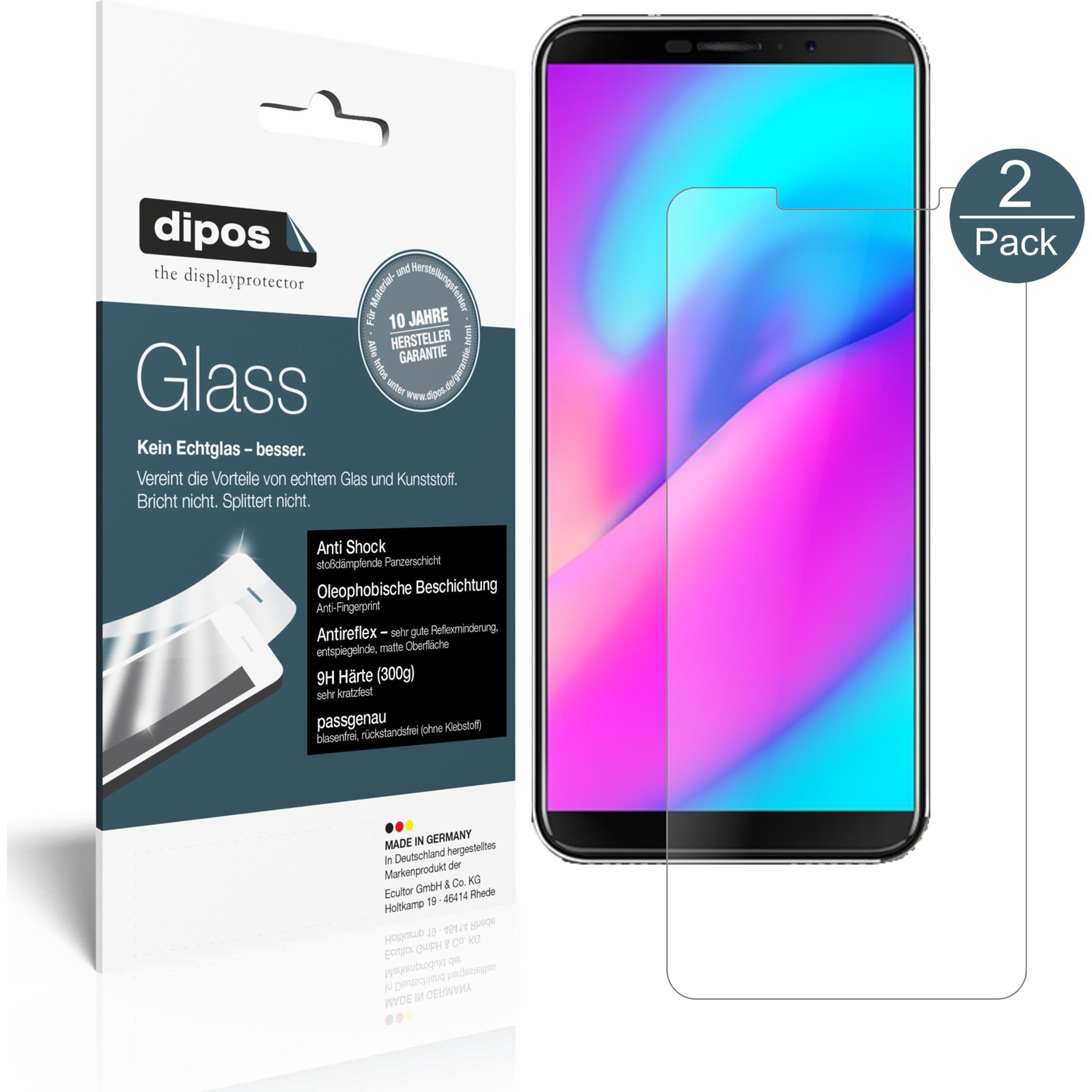 Dipos Displayschutz Anti-Shock (2 Stück, Cubot J3), Smartphone Schutzfolie, Transparent