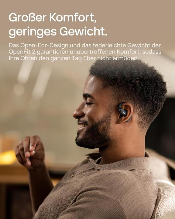 Image du produit Shokz OpenFit 2 Open-Ear Bluetooth-Kopfhörer (ANC, 48 h, Sans fil)