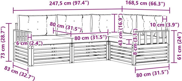 Produktbild vidaXL Outdoor-Sofa