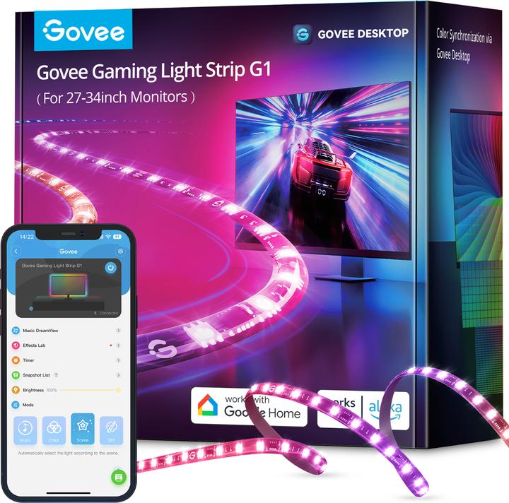 Govee LED Stripe Gaming G1 (RGBW, 200 cm, Indoor)