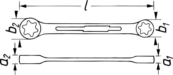 Actual product image HAZET TORX double box-end wrench 609-E6XE8 ∙ Outside TORX profile ∙ E6, E8
