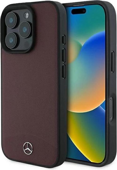 Image du produit Mercedes MEHMP16L23RBARR iPhone 16 Pro 6.3" czerwony/red hardcase Textured And Plain Leather MagSafe (Apple iPhone 16 Pro)