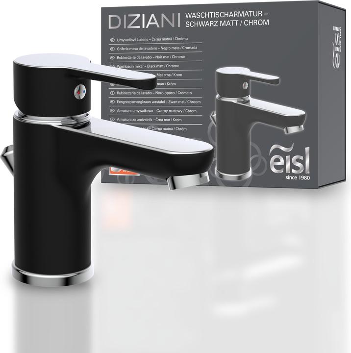 Immagine prodotto Eisl Rubinetto bagno DIZIANI Miscelatore per lavabo Cromo nero opaco Miscelatore monocomando NI075DINBCR