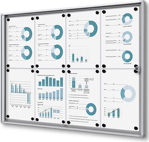 Produktbild eurokraft basic Info-Schaukasten für innen (Magnettafel, Pinnwand, 93.5 x 65.5 cm)