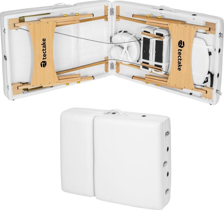 Produktbild tectake 3 Zonen Massageliege-Set Somwang mit 7,5cm Polsterung, Rollen und Holzgestell