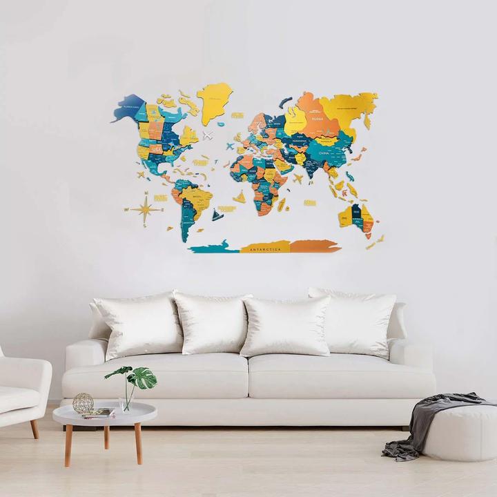 Actual product image Enjoy The Wood 3D world map (120 x 200 cm)