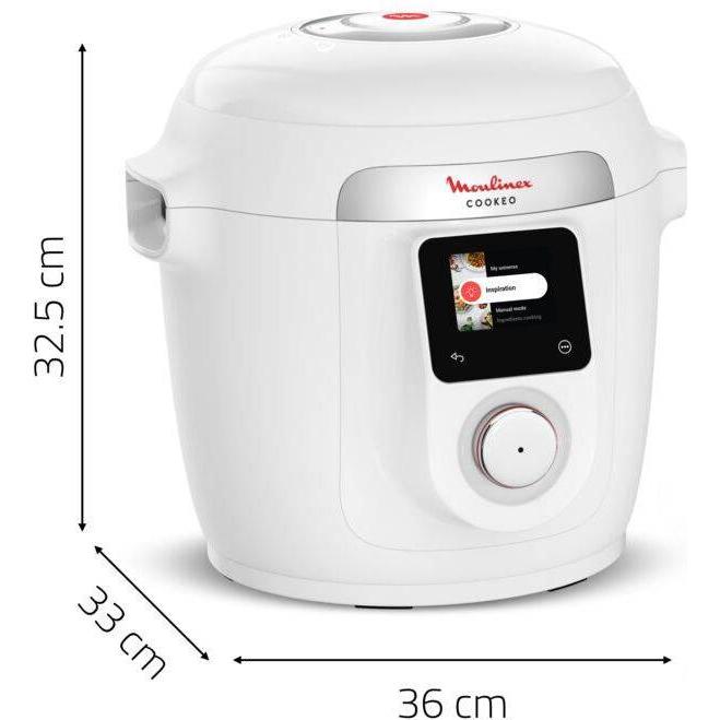 Moulinex Cookeo Wifi 9-in-1 CE952110, Vaporiera + Cuociriso, Bianco