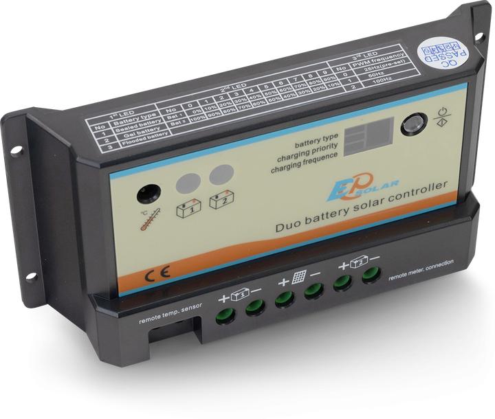 Actual product image Autosolar Dual charger PWM 10A for 2 batteries