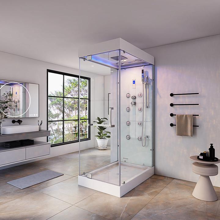 Produktbild Home Deluxe Dampfdusche mit Wasserfall und LED-Beleuchtung WATERFALL M, 80x120x220cm