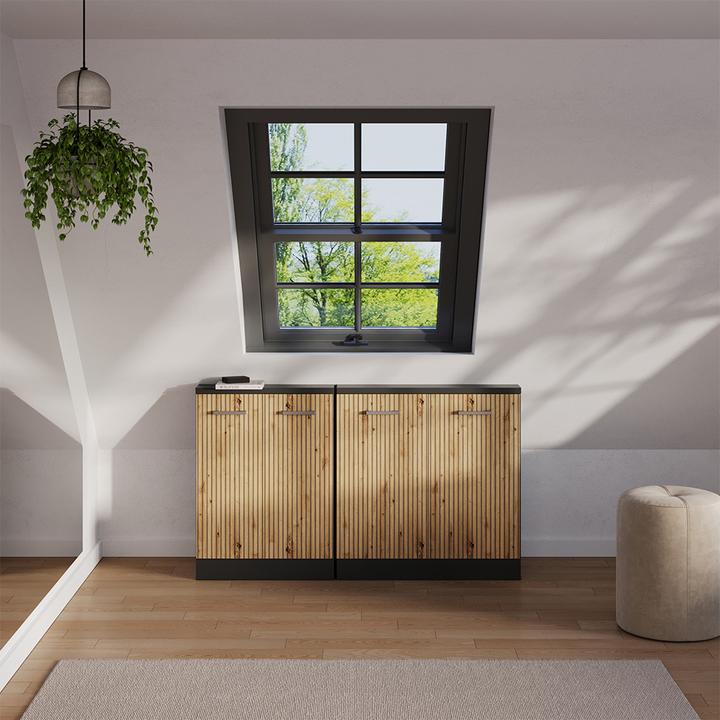Produktbild Vichy Dachschrägenschrank-Set Rion, Artisan Eiche/Anthrazit/Anthrazit, 2er Set (46 x 46 x 81.60 cm)
