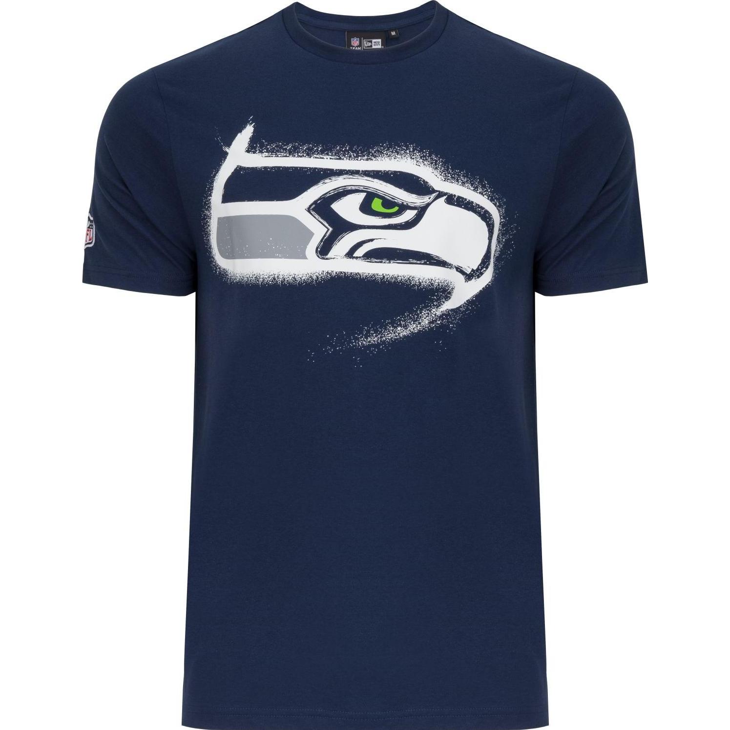New Era, Herren, Shirt, NFL Shirt - SPRAY Seattle Seahawks navy - XS, Blau, (XS)