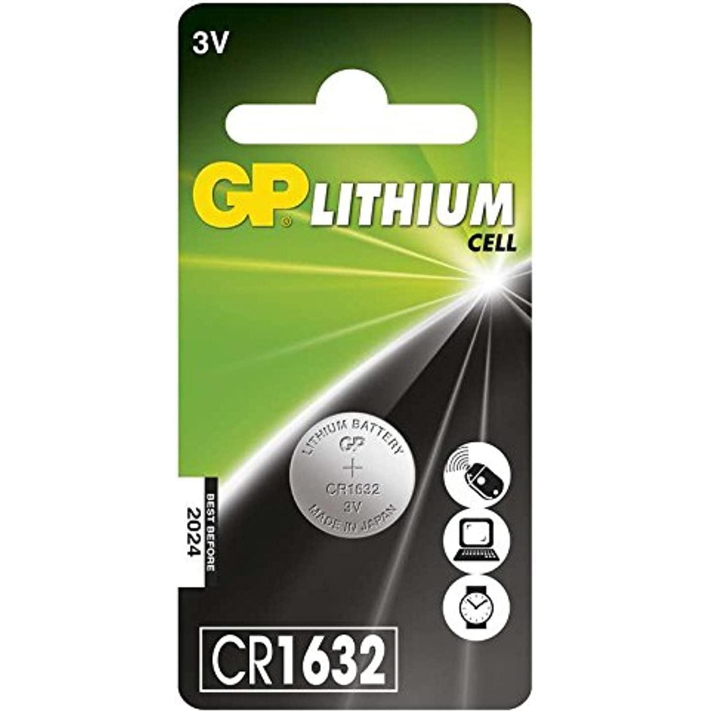 GP Batteries LITHIUM BUTTON CELL CR1632 (1 Stk., CR1632, 140 mAh), Batterien + Akkus