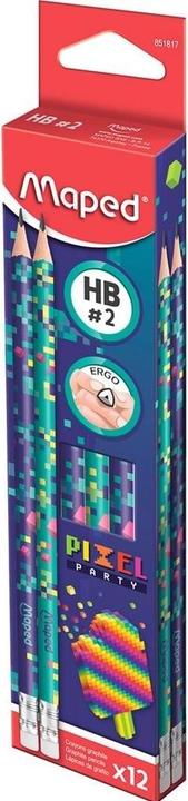 Immagine prodotto Teka Pixel HB Bleistift mit Radiergummi (12 Stück) (HB, 12 x)
