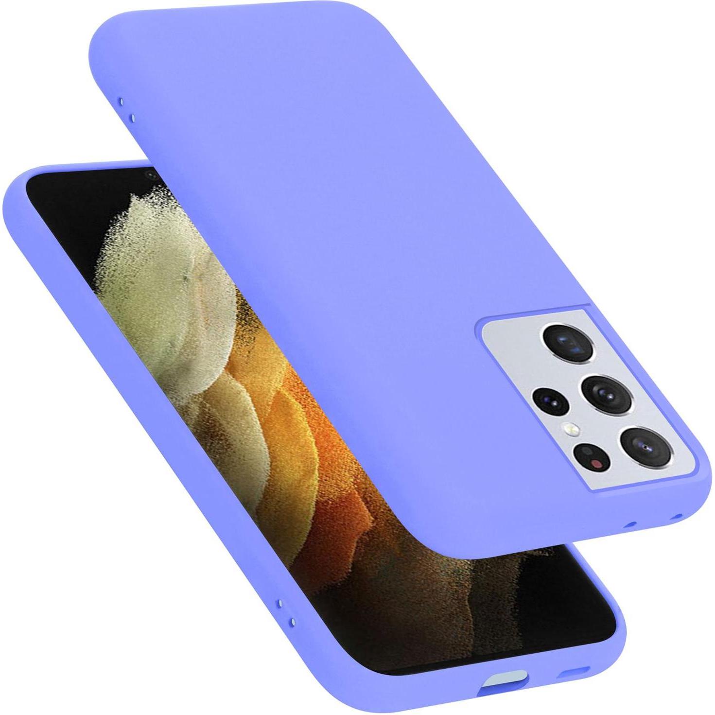 Cadorabo TPU Liquid Silicone Case Cover (Samsung Galaxy S21 Ultra), Smartphone Hülle, Violett