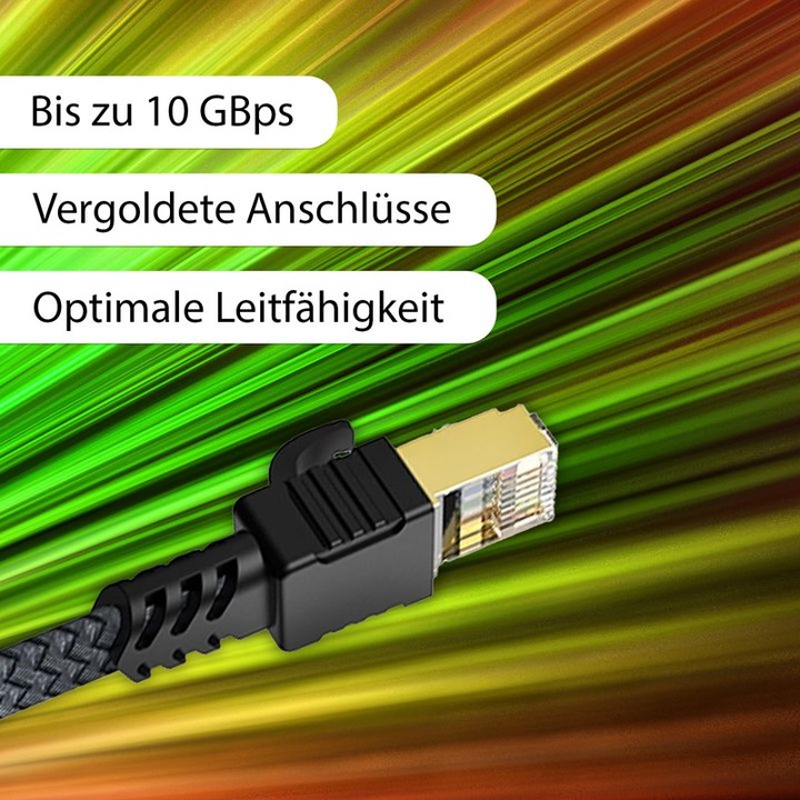 Actual product image Hermex Network cable Flat cable Ethernet LAN cable RJ45 Cat. 7 (U/UTP, CAT7, 8 m)