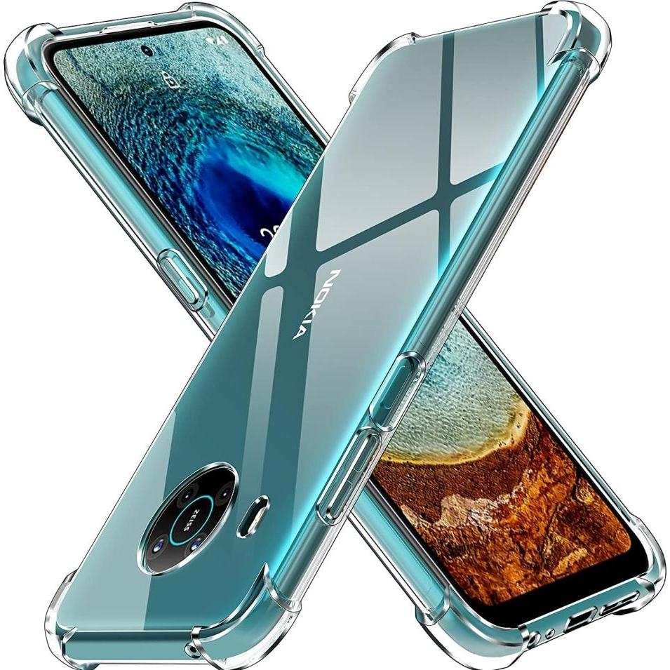 Screenguard Nokia X10 Hülle Crystal Soft Airbag Bumper (Nokia X10), Smartphone Hülle, Transparent