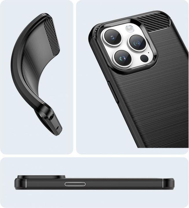 Produktbild Hurtel Carbon Case for iPhone 14 Pro Max flexible gel back cover blue (Apple iPhone 14 Pro Max)